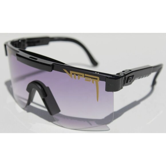 PIT VIPER The Exec Fade Sunglasses Black/Gray Gradient Wrap Single Wide NEW - Picture 3 of 10
